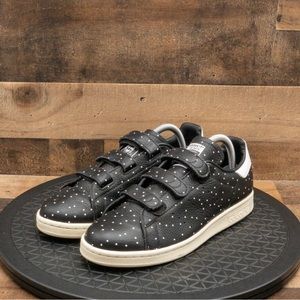Adidas Stan smith, polkadot, triple strap women’s shoes, black, size 9